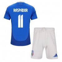 Maglie da calcio Italia Giacomo Raspadori #11 Prima Maglia Bambino Europei 2024 Manica Corta (+ Pantaloni corti)